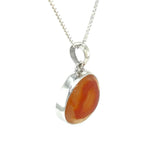 Silver Banded Carnelian Pendant