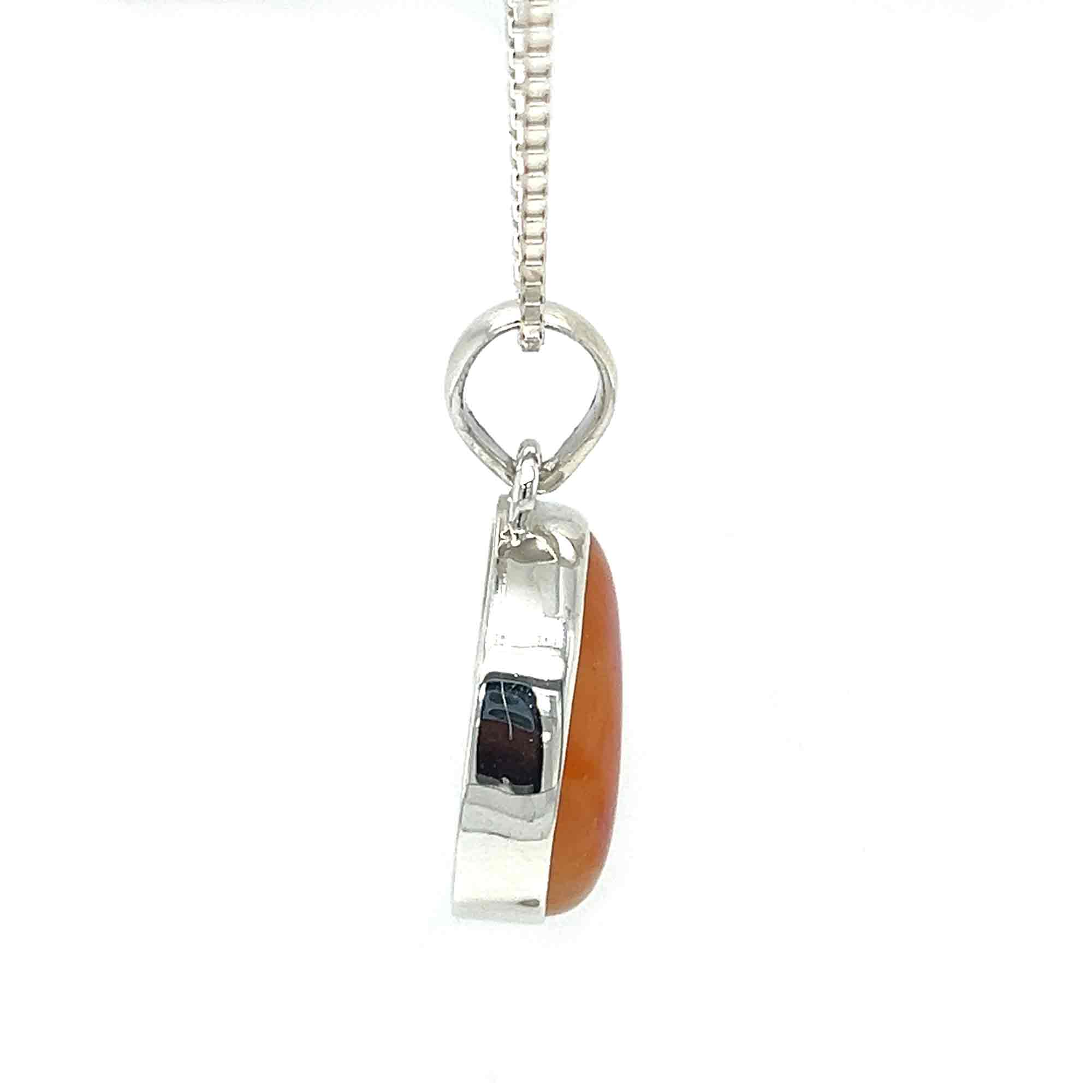 Silver Banded Carnelian Pendant