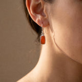 Carnelian Sterling Silver Drop Earrings