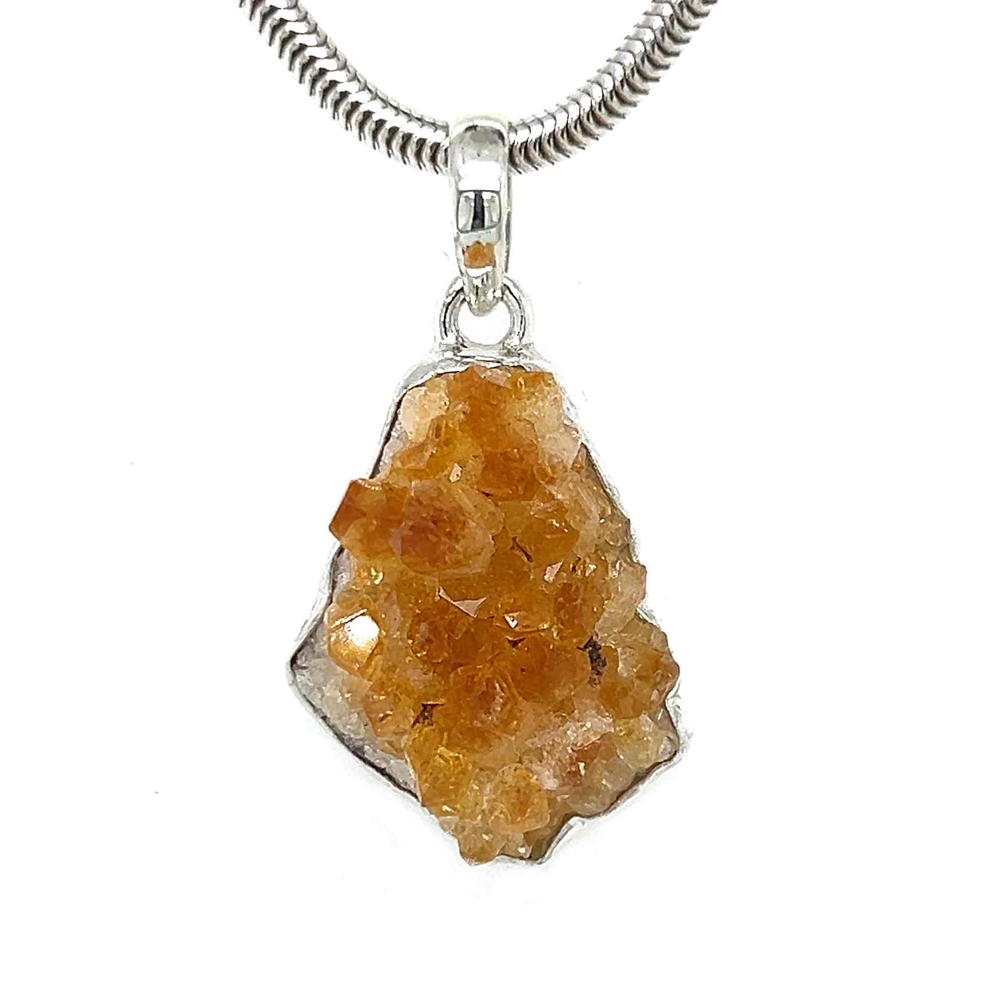 Raw Citrine Cluster Pendant