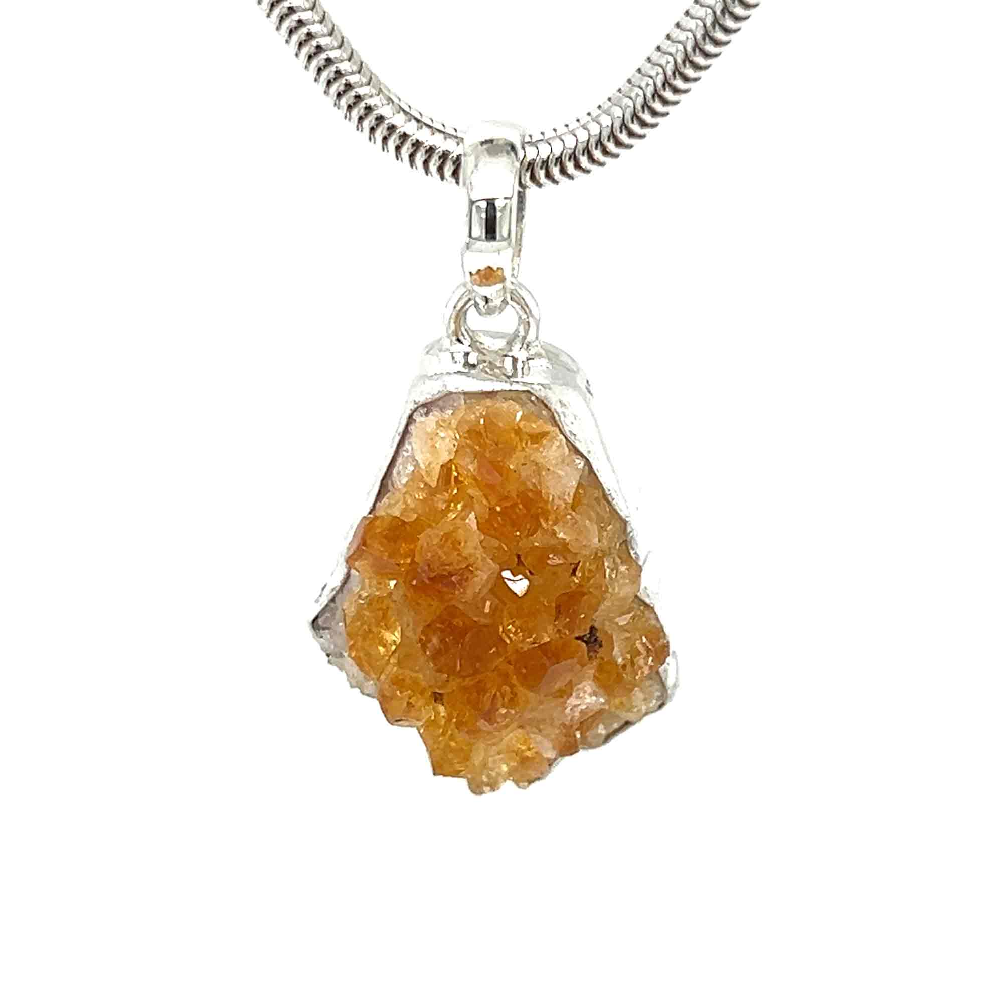 Raw Citrine Cluster Pendant