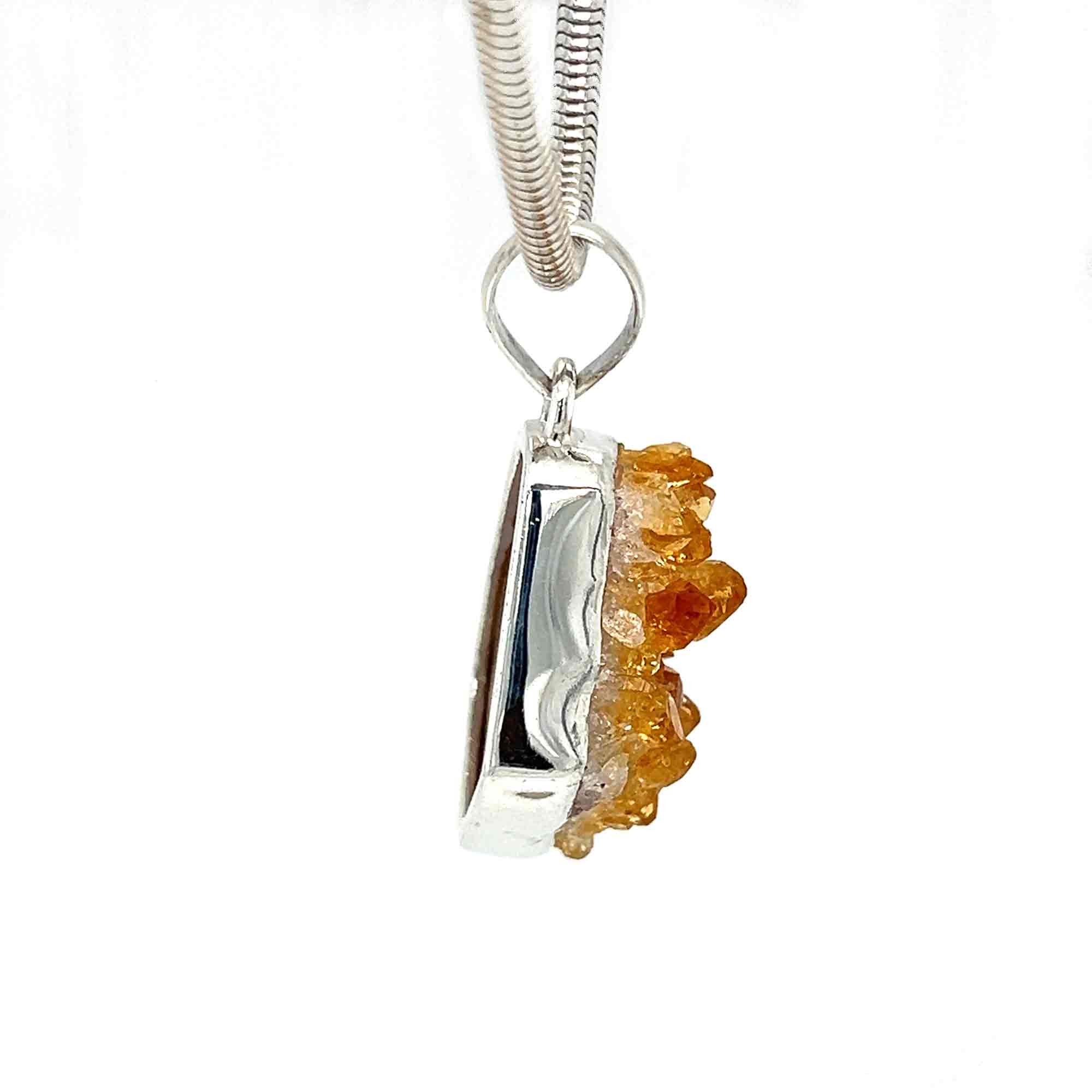 Raw Citrine Cluster Pendant