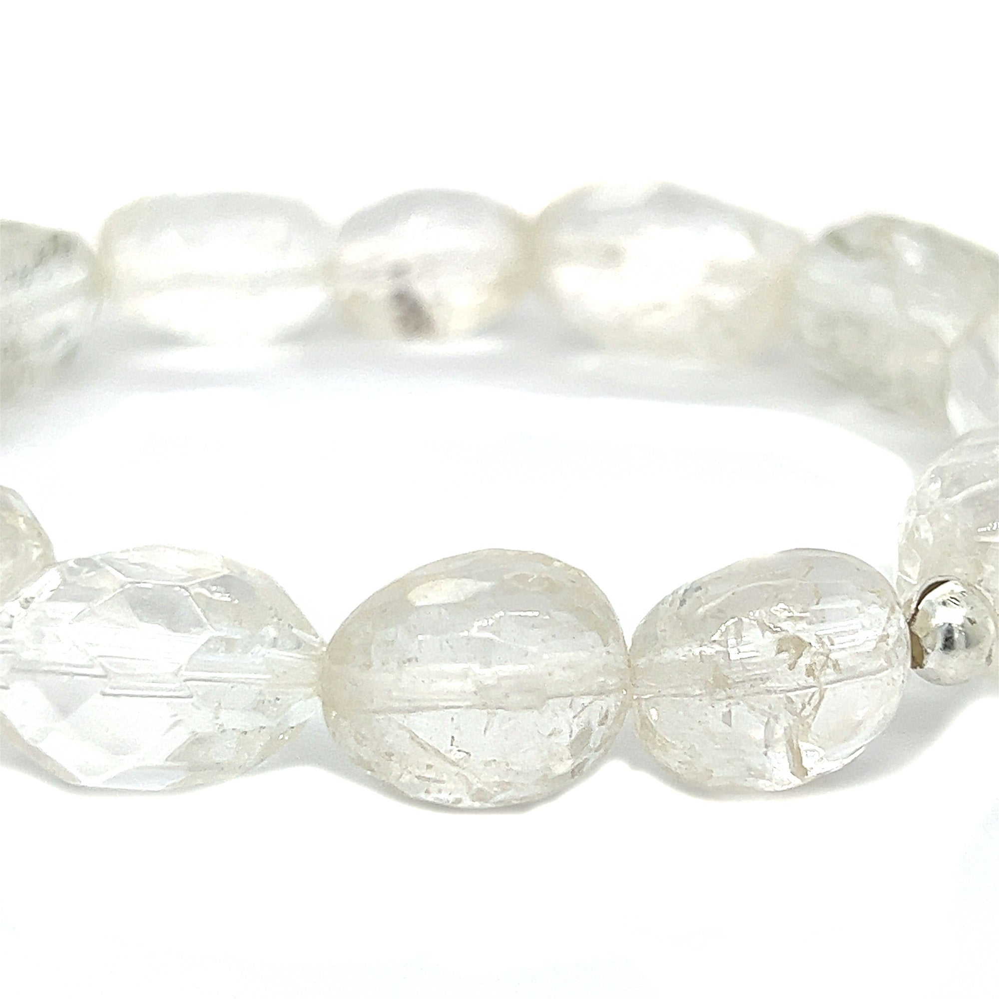 Clear Quartz Faceted Bead Bracelet