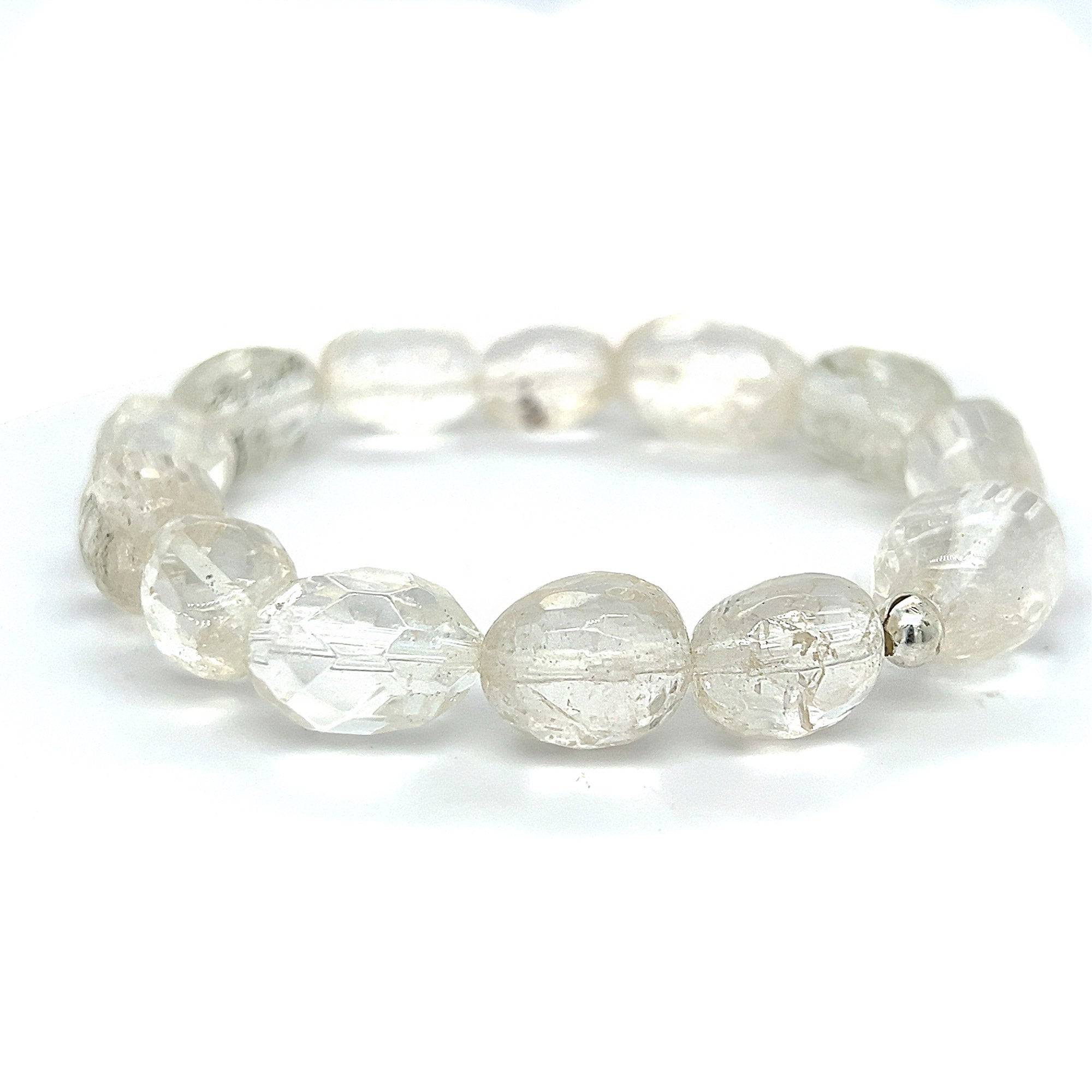 Clear Quartz Faceted Bead Bracelet