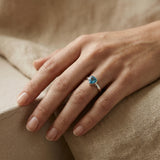 Faceted Blue Apatite Ring
