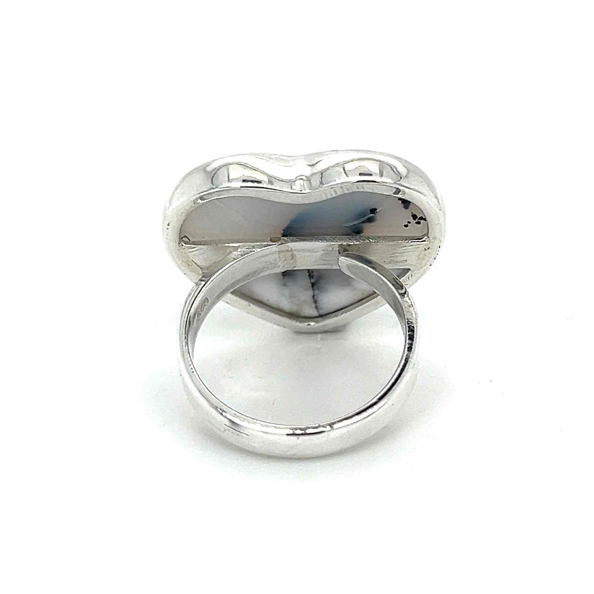 Dendritic Agate Heart Ring