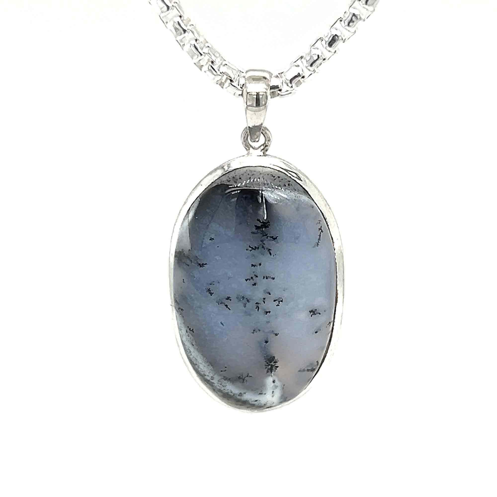 Oval Dendritic Agate Pendant