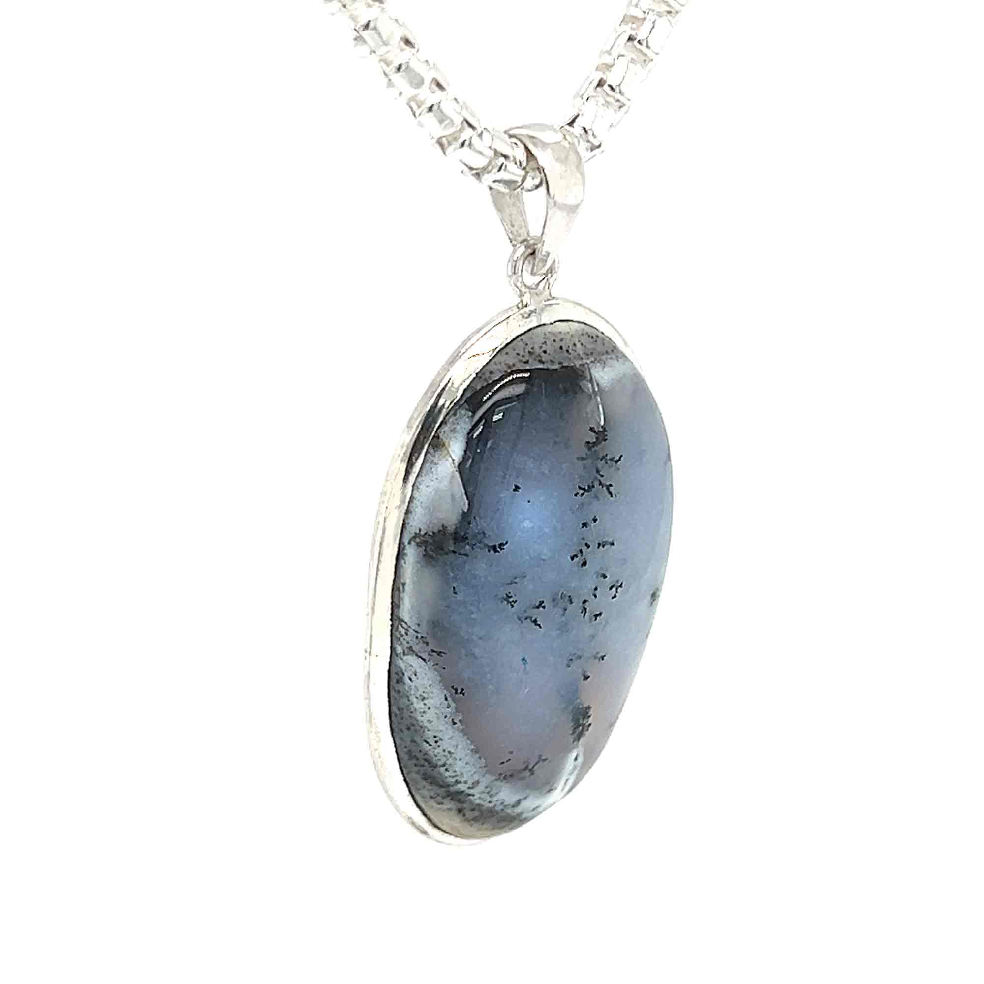 Oval Dendritic Agate Pendant