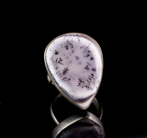 Teardrop Dendritic Agate Ring