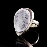 Teardrop Dendritic Agate Ring