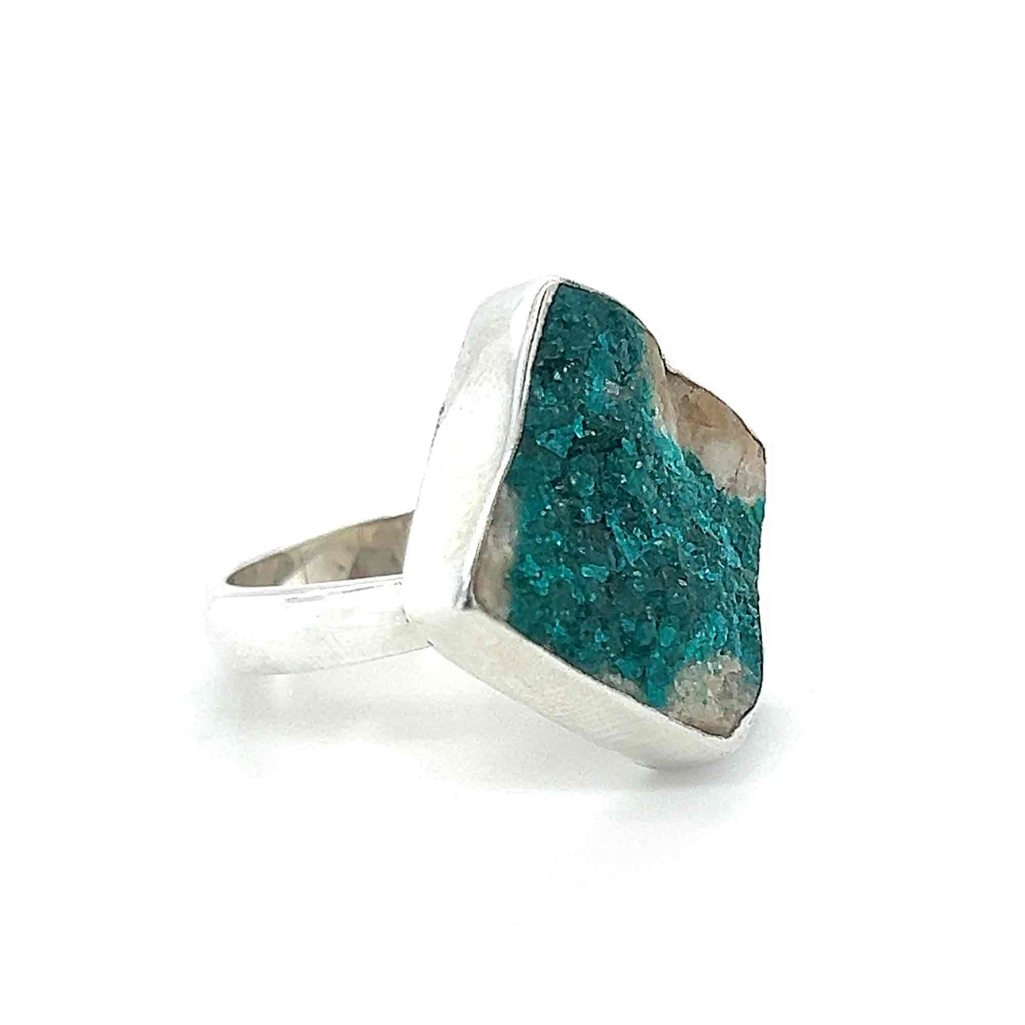 Dioptase Adjustable Silver Ring