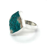 Dioptase Adjustable Silver Ring