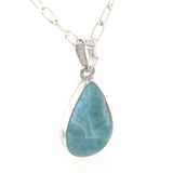 Larimar Tear Drop Silver Necklace