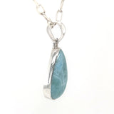 Larimar Tear Drop Silver Necklace