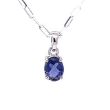 Faceted Iolite Sterling Silver Pendant