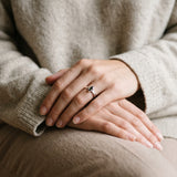 Faceted Marquise Moldavite Sterling Silver Ring