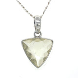 Faceted Libyan Desert Glass Sterling Silver Pendant