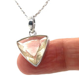 Faceted Libyan Desert Glass Sterling Silver Pendant