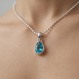 Faceted Blue Apatite Pendant