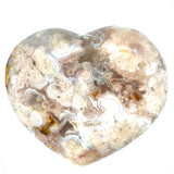 Natural Flower Agate Heart