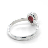 Faceted Garnet Sterling Silver Ring