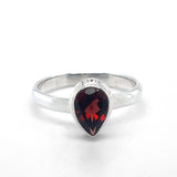 Faceted Garnet Sterling Silver Ring