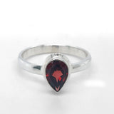 Faceted Garnet Sterling Silver Ring