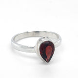 Faceted Garnet Sterling Silver Ring
