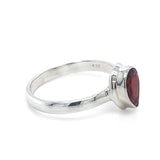 Faceted Garnet Sterling Silver Ring