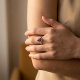 Faceted Garnet Sterling Silver Ring