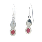 Garnet Sterling Silver Drop Earrings