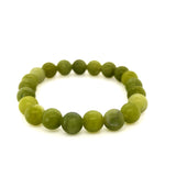 Light Green Nephrite Jade Bead Bracelet – 8mm Beads