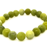Light Green Nephrite Jade Bead Bracelet – 8mm Beads