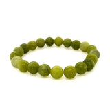 Light Green Nephrite Jade Bead Bracelet – 8mm Beads
