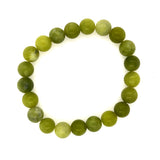 Light Green Nephrite Jade Bead Bracelet – 8mm Beads