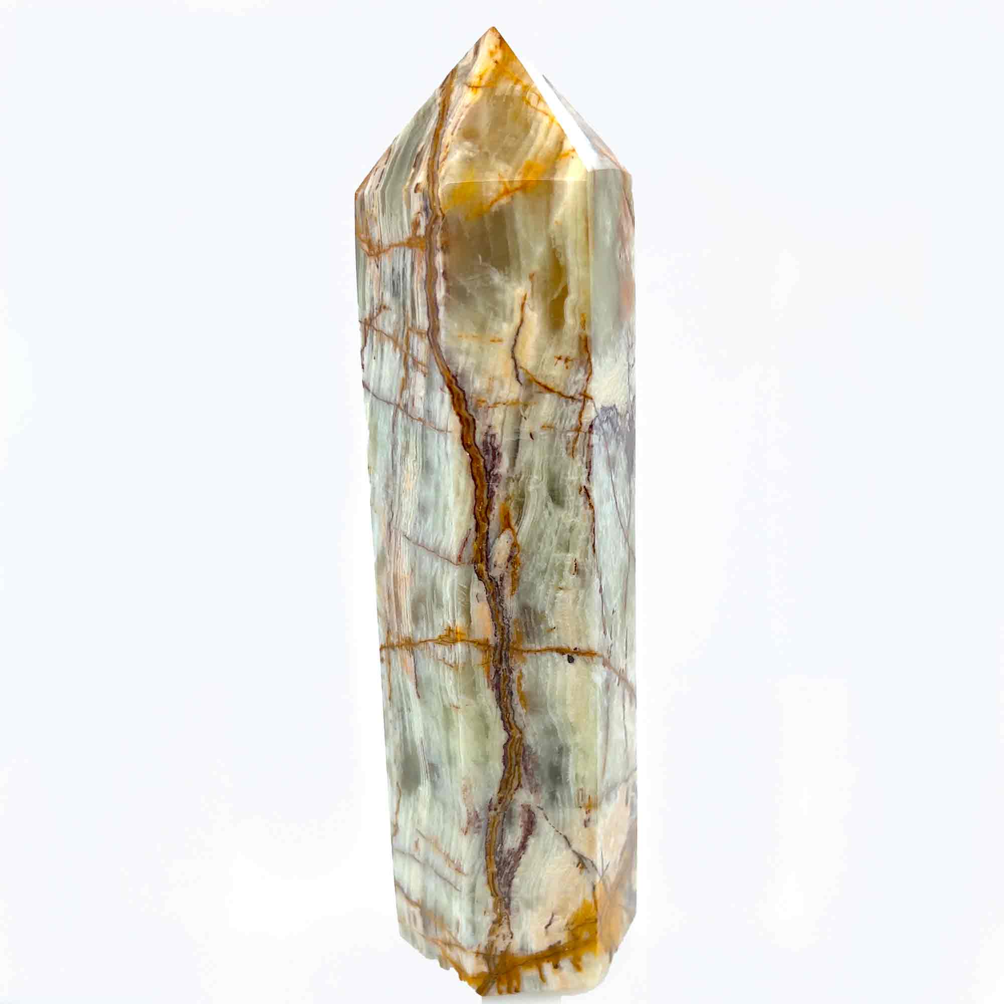 Banded Green Calcite Tower