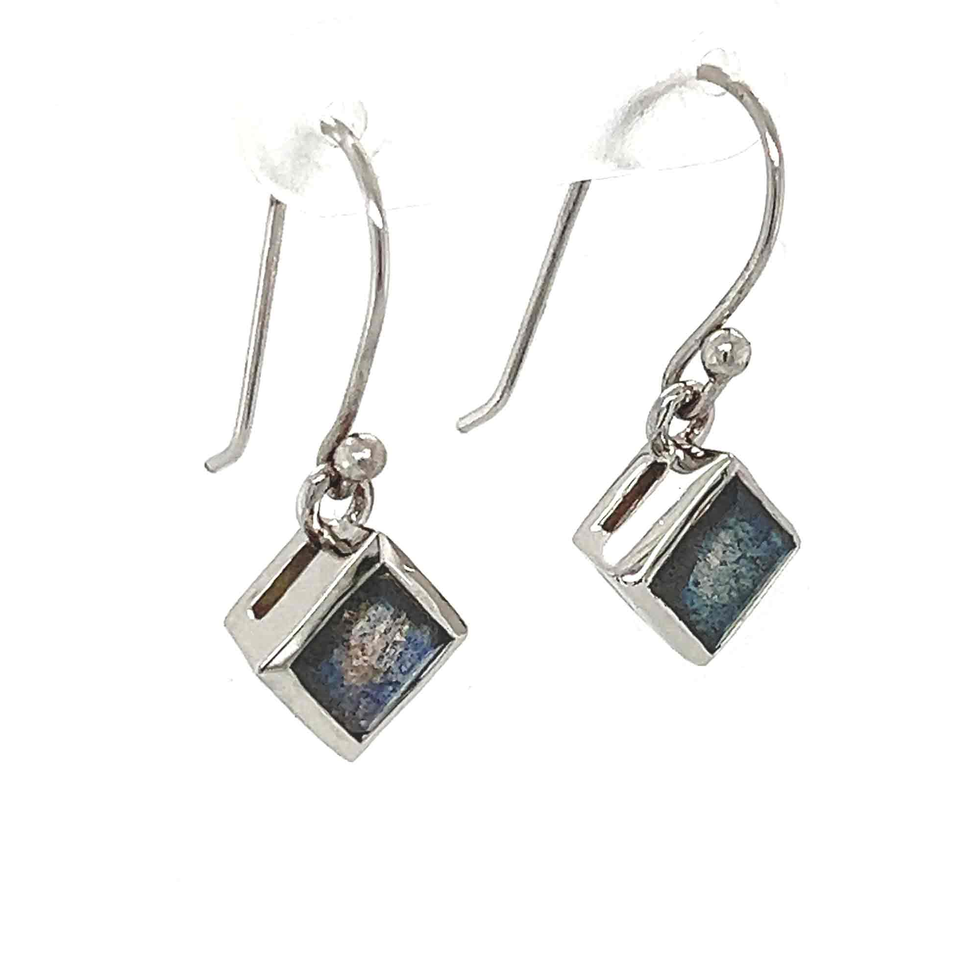 Faceted Square Labradorite Earrings