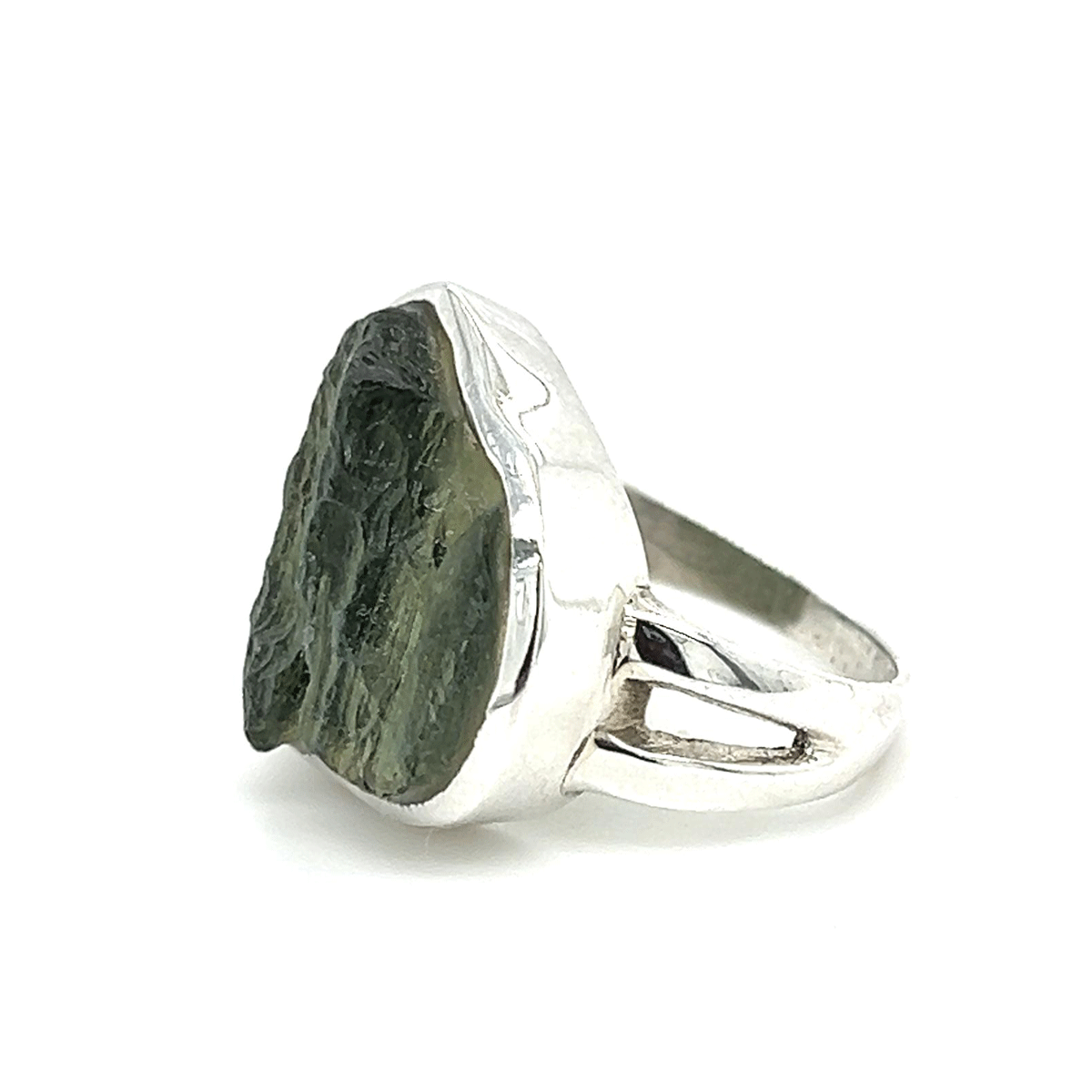 Raw Statement Moldavite Ring