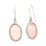 Cabochon Rose Quartz Drop Earrings