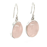 Cabochon Rose Quartz Drop Earrings