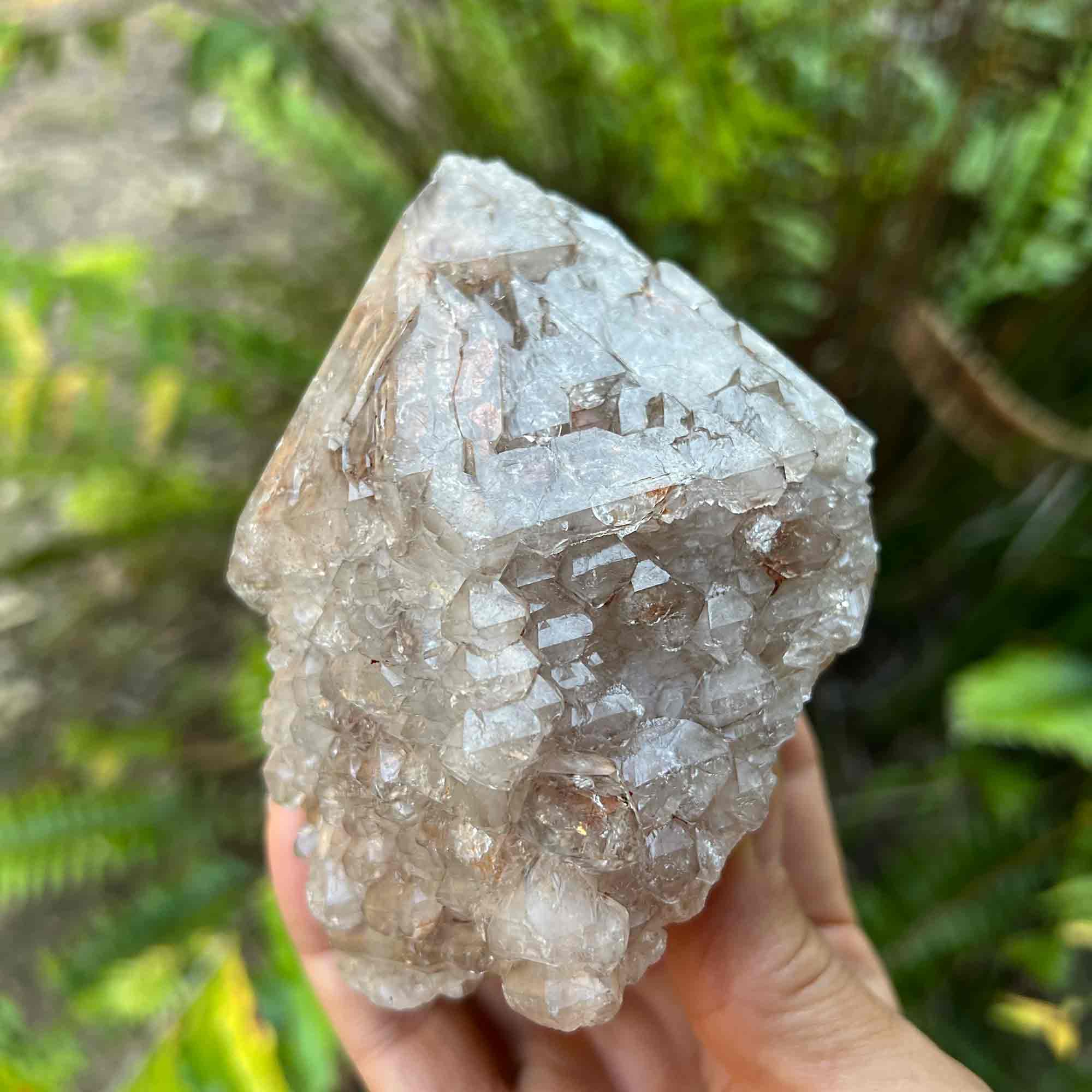 947g NATURAL Unique Green store skeletal Elestial QUARTZ Crystal Specimen B896