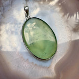 Jade Sterling Silver Oval Pendant