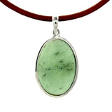 Jade Sterling Silver Oval Pendant