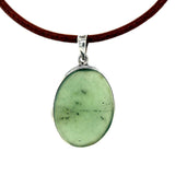 Jade Sterling Silver Oval Pendant