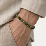 Light Green Nephrite Jade Bead Bracelet – 8mm Beads