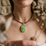 Jade Sterling Silver Oval Pendant