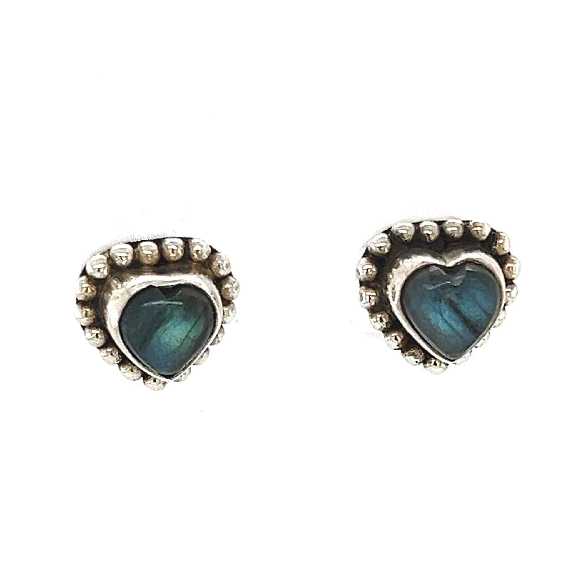 Labradorite Heart Stud Earrings