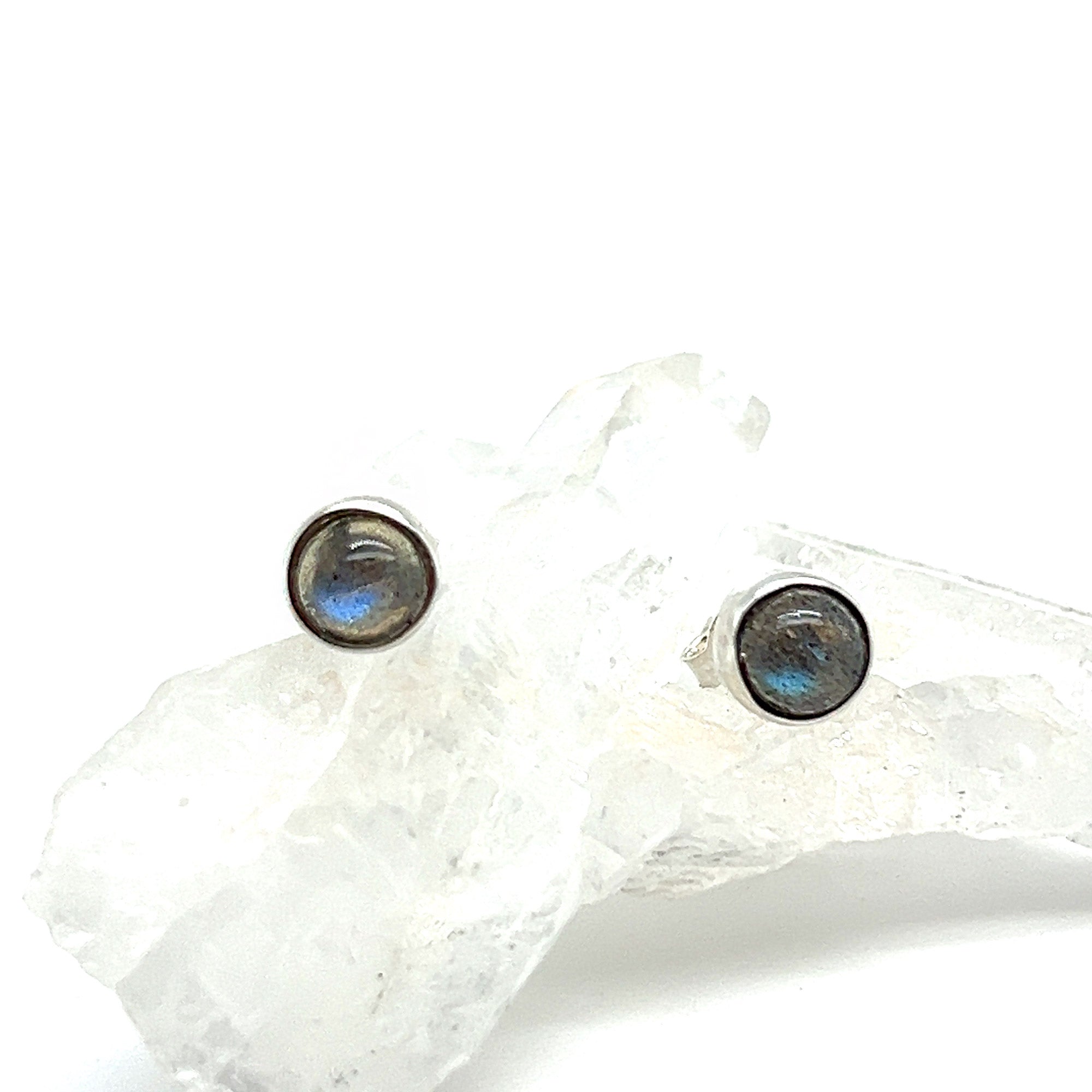 Labradorite Round Stud Earrings