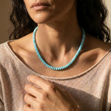 Larimar Faceted Rondelle Bead Necklace