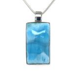 Larimar Rectangular Silver Pendant